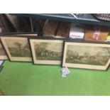 FOUR VINTAGE PRINTS OF 'HERRING'S FOX-HUNTING SCENES', FRAMED