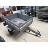 A SMALL NOVAL PORTAFLOT SINGLE AXLE CAR TRAILER