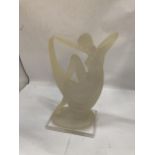 AN ART DECO FROSTED GLASS FIGURE