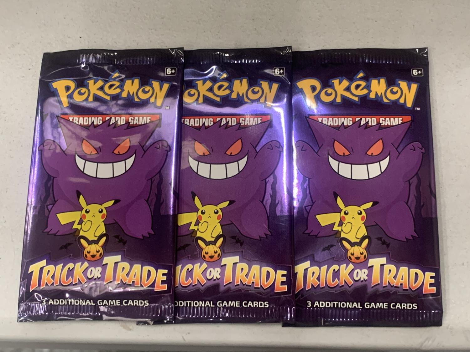 THREE SEALED POKEMON TRICK OR TRADE BOO-STER PACKS