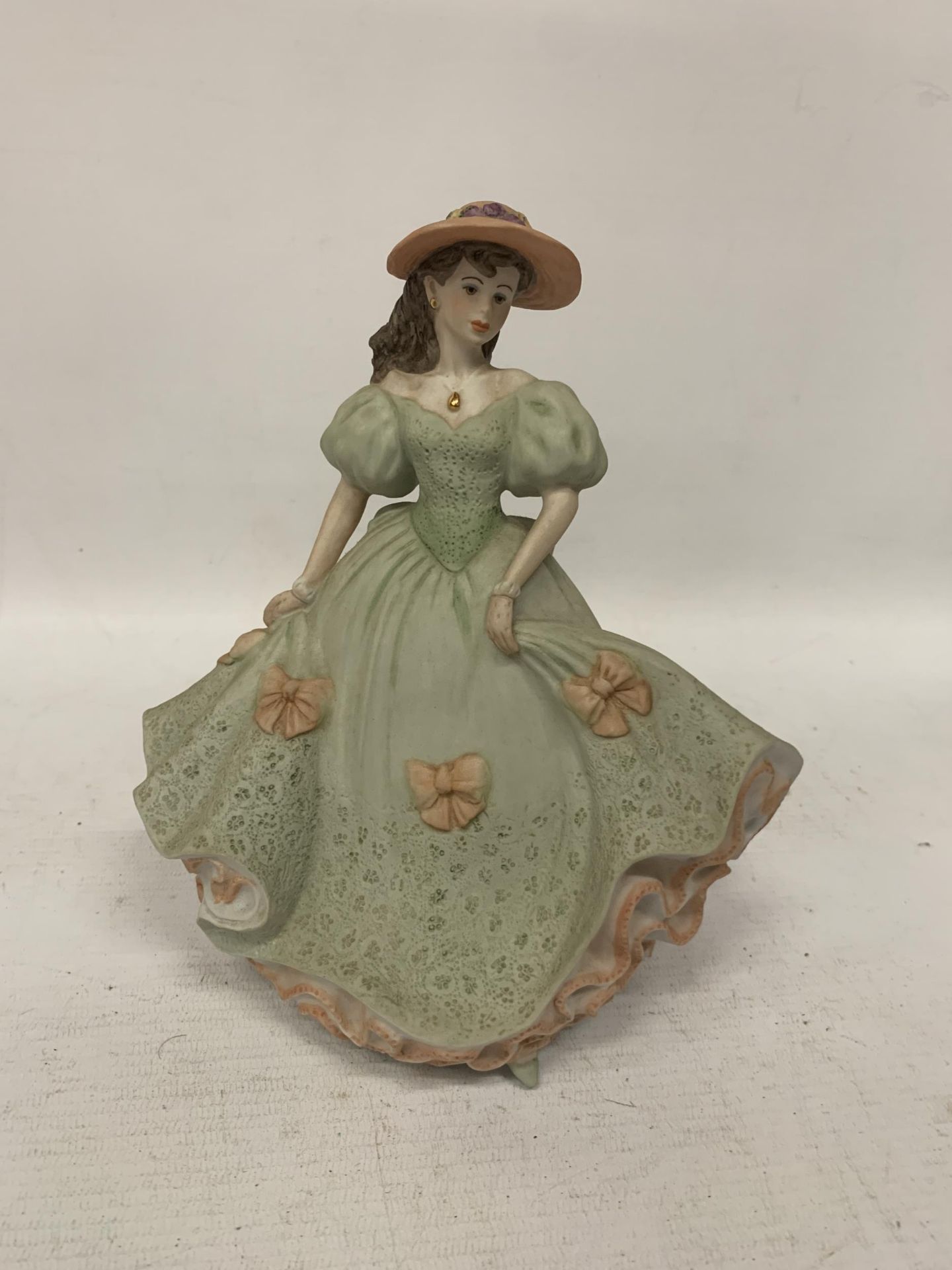 A COALPORT MATTE FINISH AGE OF ELEGANCE 'MIDSUMMER STROLL' FIGURE