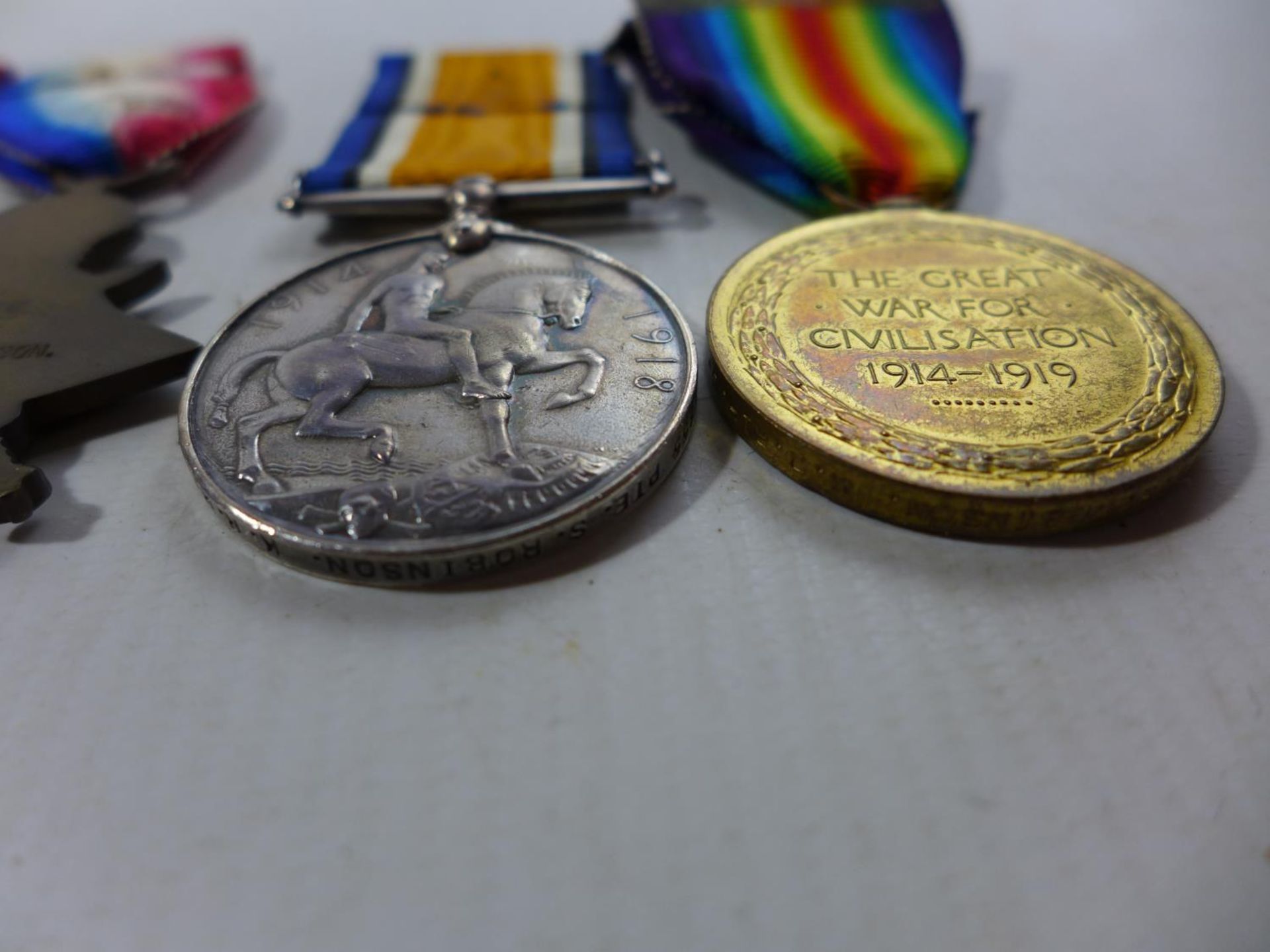 A BOER WAR AND WORLD WAR I CASUALTY MEDAL GROUP AWARDED TO 1653 PRIVATE SIMEON ROBINSON OF THE KINGS - Image 5 of 5