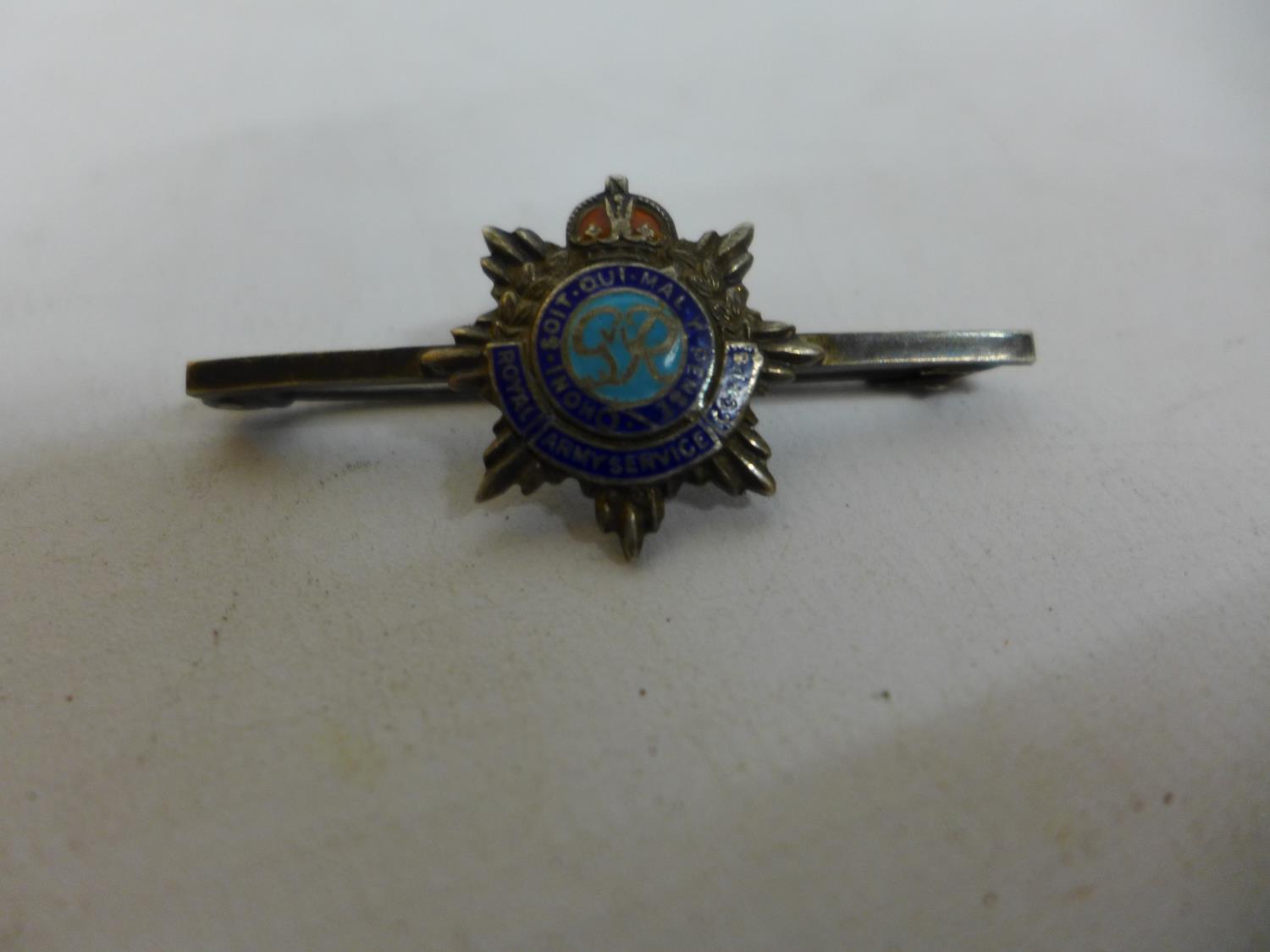 A SILVER WORLD WAR II A.R.P. BADGE AND TWO SILVER AND ENAMEL BROOCHES (3) - Image 2 of 3