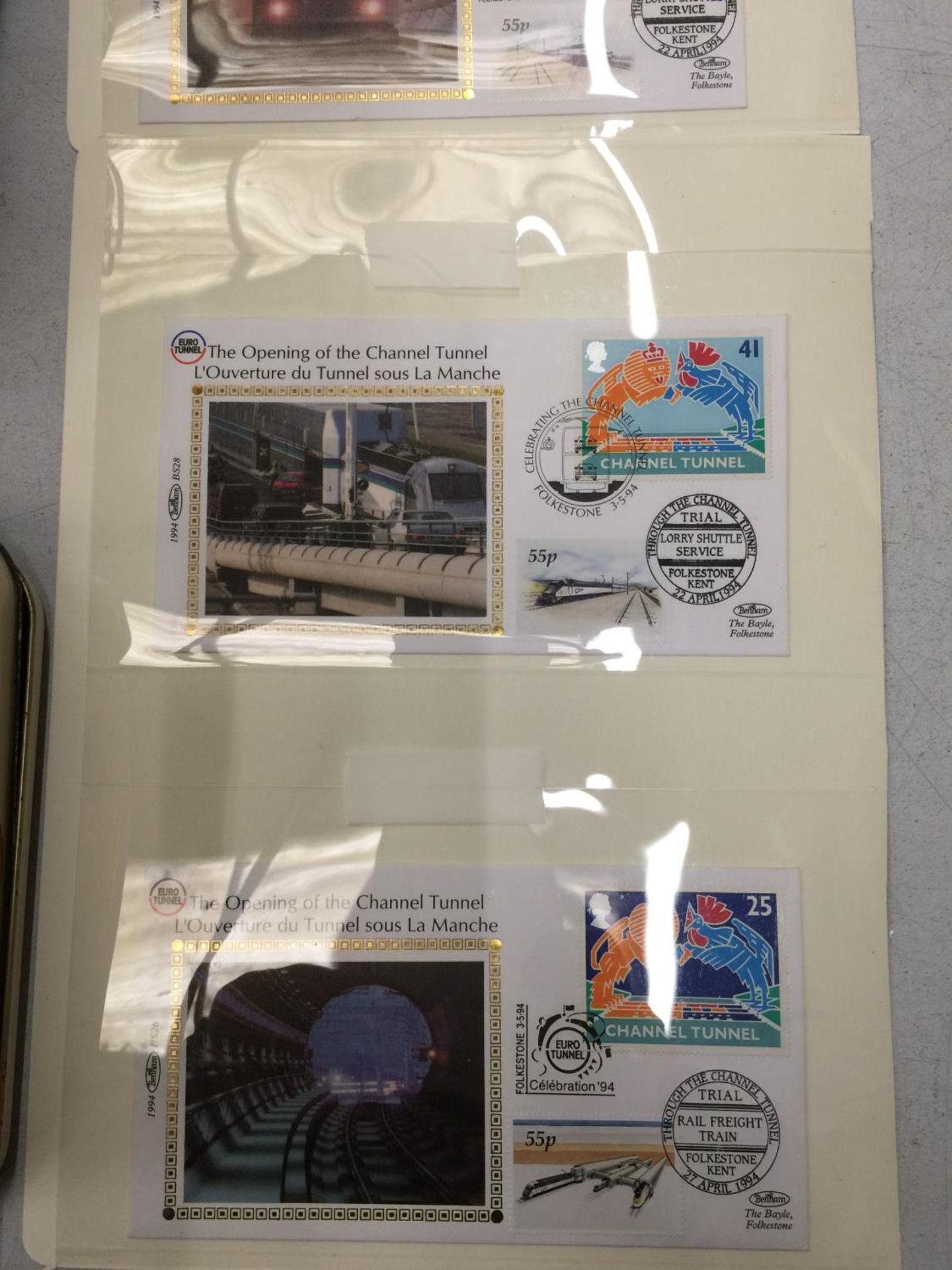 A CHANNEL TUNNEL TEAPOT AND FIVE CHANNEL TUNNEL STAMP COVERS - Image 3 of 4