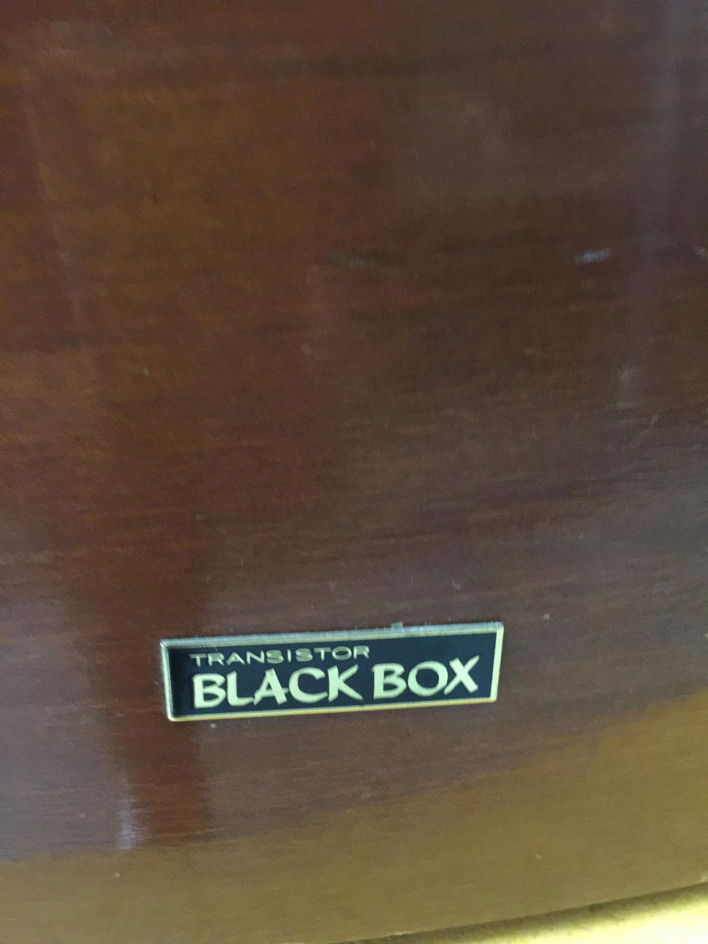 A 1950'S PYE BLACK BOX STEREO RECORD PLAYER WITH MONARCH TURNTABLE IN A MAHOGANY CASE - Bild 2 aus 3