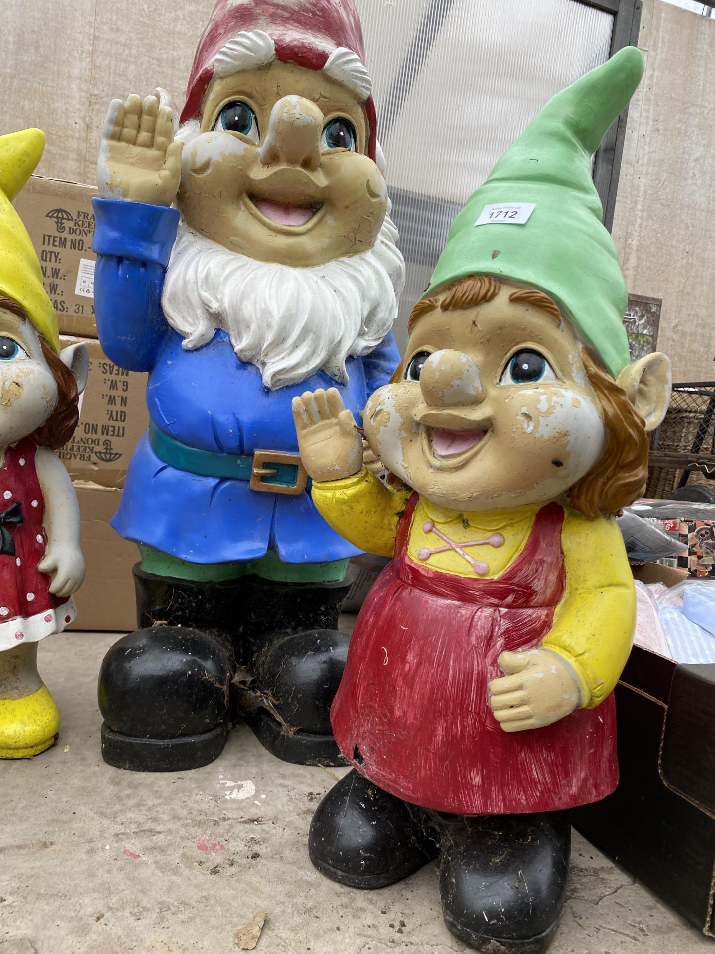 FOUR LARGE PLASTIC GARDEN GNOMES - Image 3 of 3
