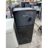 A BLACK FRIDGEMASTER UPRIGHT FRIDGE FREEZER