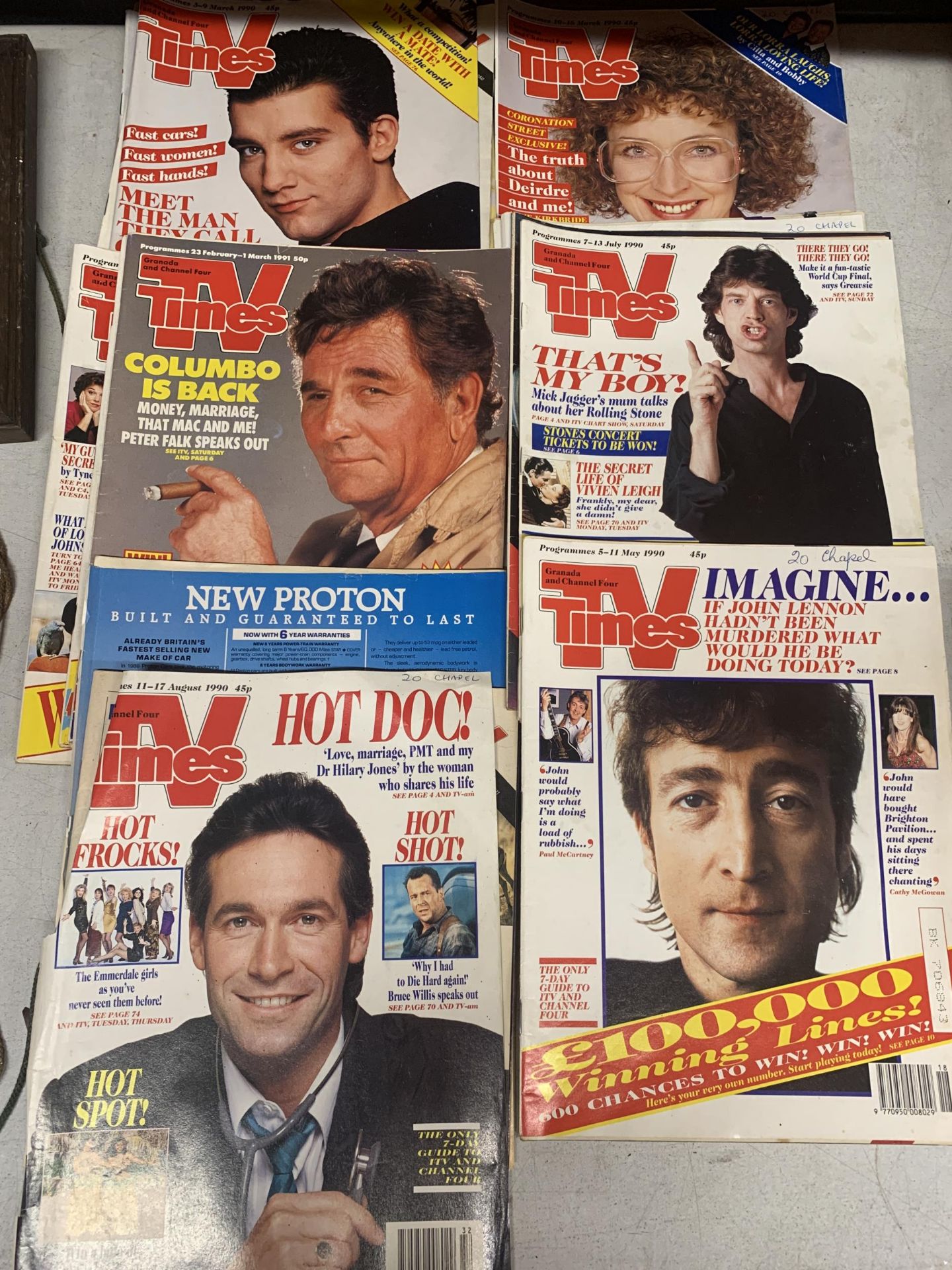 A GROUP OF 1980/1990S TV TIMES MAGAZINES