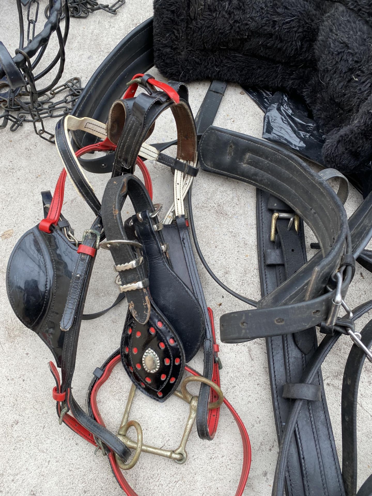 AN ASSORTMENT OF HORSE TACK TO INCLUDE A HARNESS ETC - Image 5 of 7