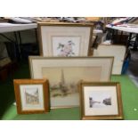 A GROUP OF FOUR FRAMED PICTURES TO INCLUDE AN A.STONE WATERCOLOUR OF SALISBURY ETC