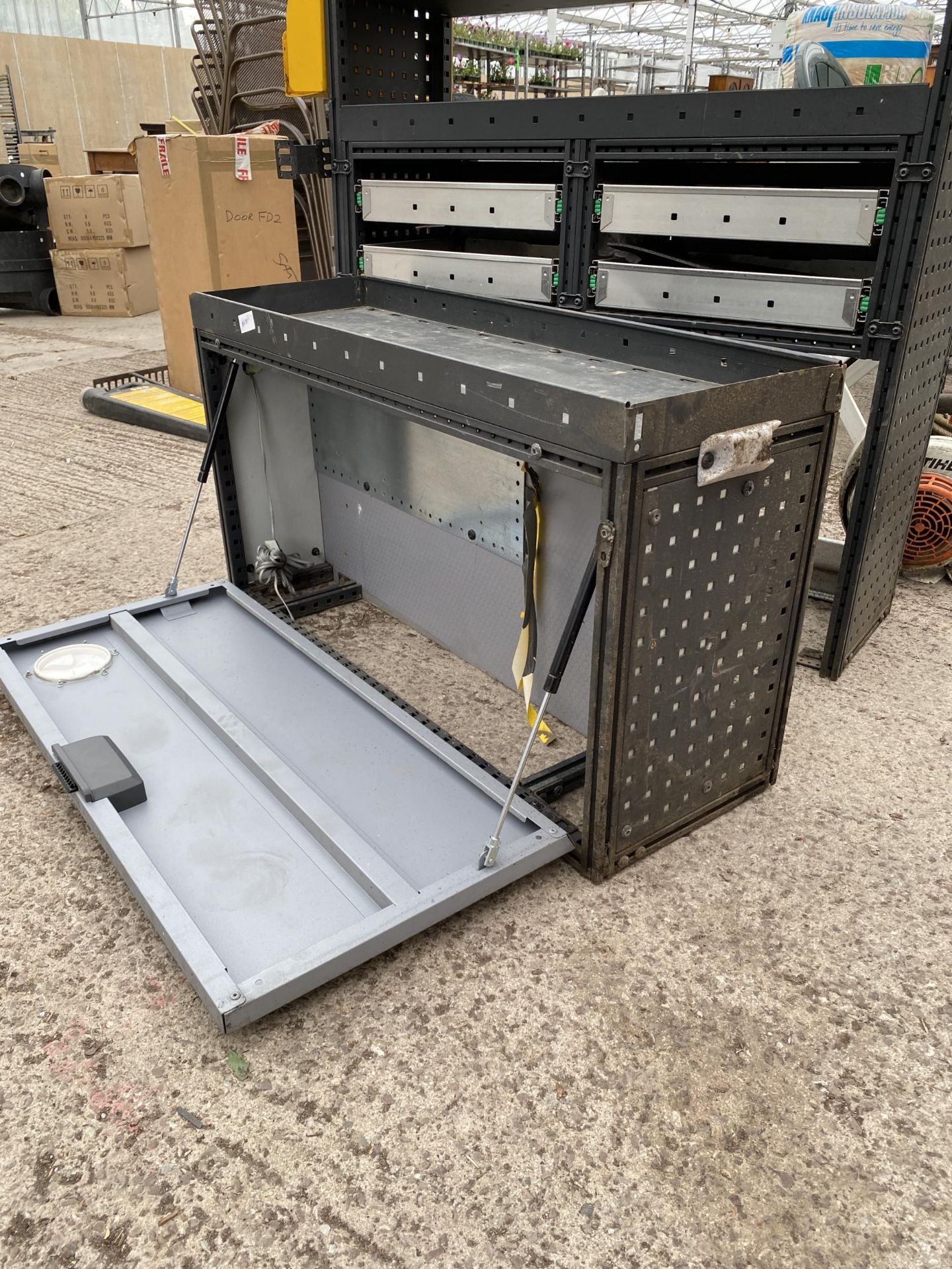 TWO SECTIONS OF METAL VAN RACKING DRAWERS - Image 4 of 5