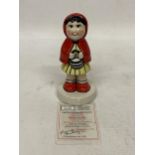 A LIMITED EDITION LORNA BAILEY LITTLE RED RIDING HOOD FIGURE WITH CERTIFICATE, 10/50