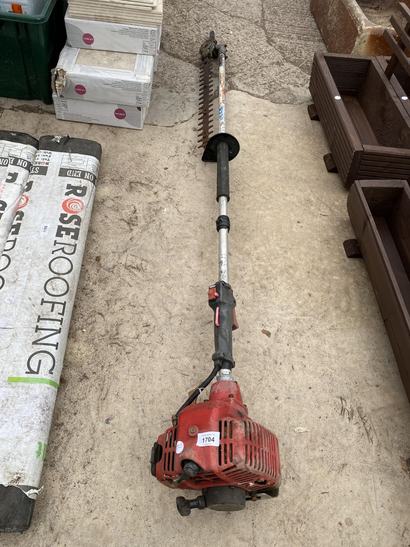 A SHINDAIWA PETROL LONG REACH HEDGE TRIMMER