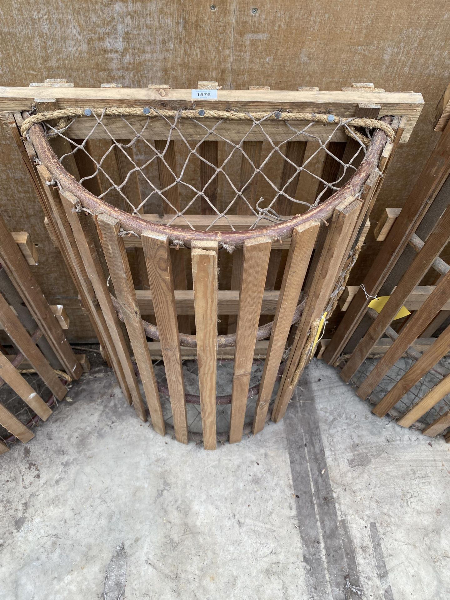 A VINTAGE STYLE WOODEN LOBSTER POT