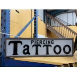 A PIERCING TATTOO ILLUMINATED BOX SIGN