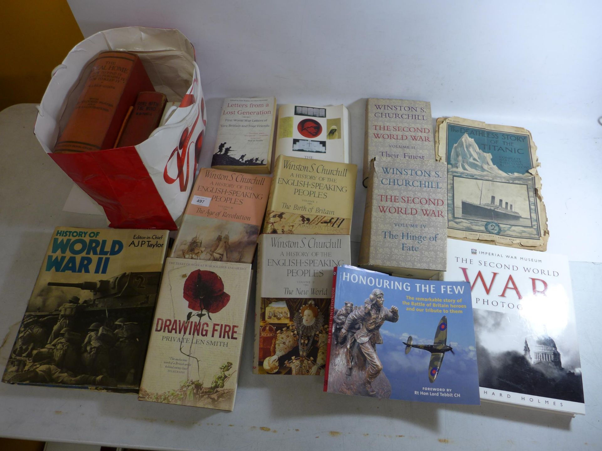 A COLLECTION OF BOOKS TO INCLUDE WINSTON CHURCHILL'S WORLD WAR II VOLUMES II AND IV, THE DEATHLESS