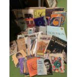 AN ASSORTMENT OF MUSIC MEMORABILLIA AND VIYNL RECORDS TO INLCUDE RUSS CONWAY ETC