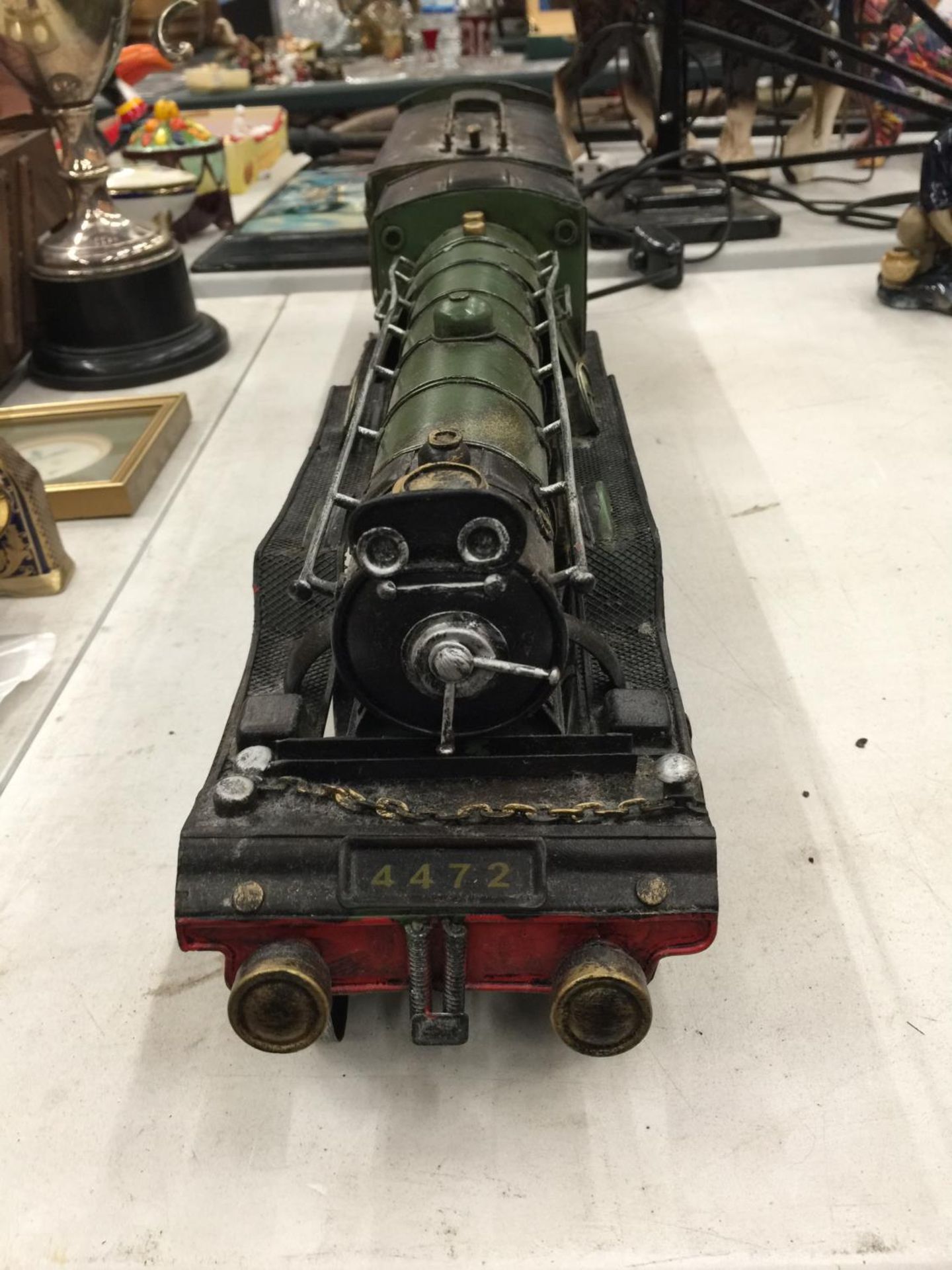 A LARGE TIN PLATE FLYING SCOTSMAN AND TENDER