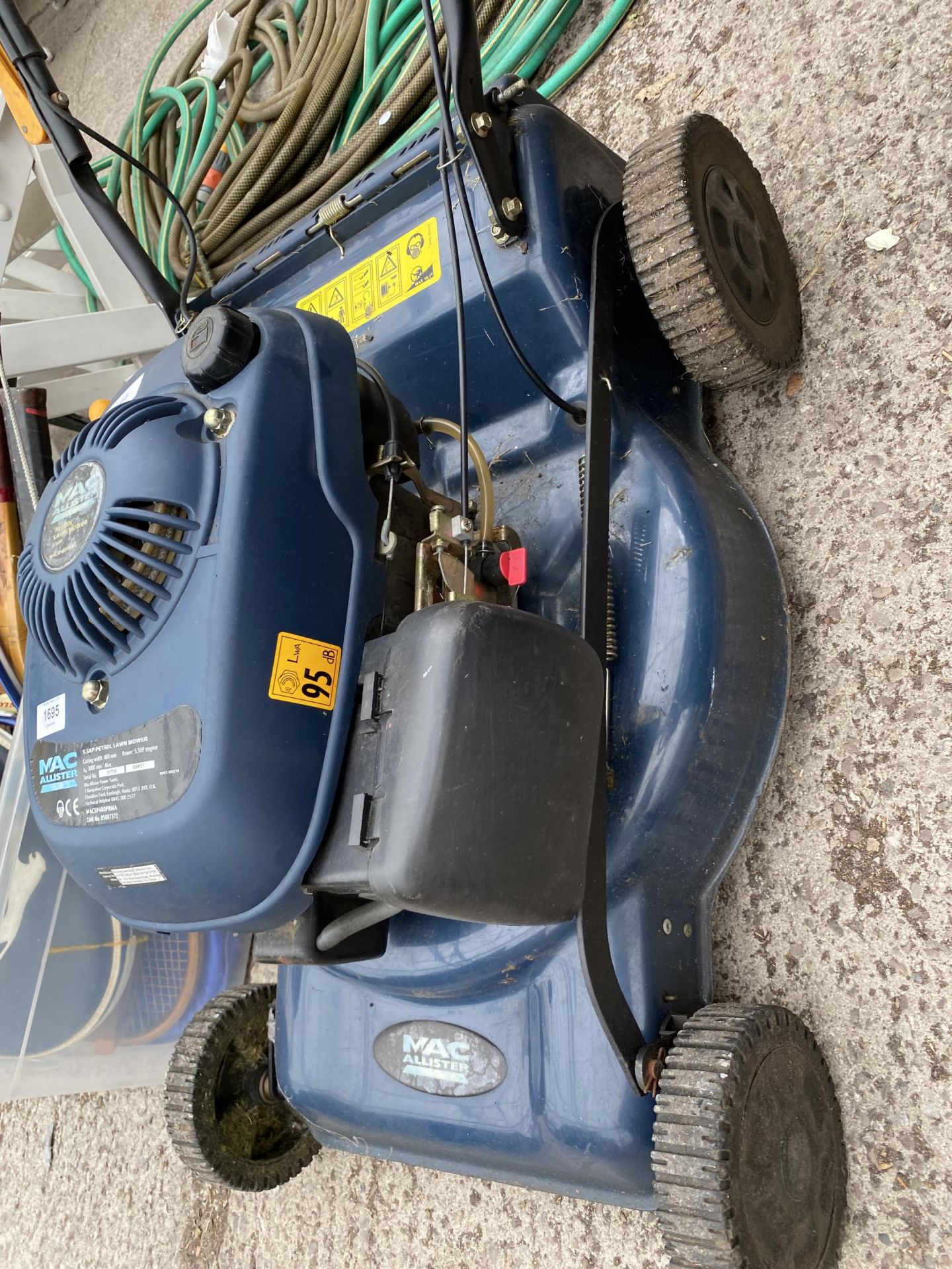 A MACALLISTER PETROL LAWN MOWER (LACKING GRASS BOX) - Image 2 of 3
