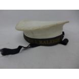 A MID 20TH CENTURY HMS RALEIGH RATINGS CAP AND TALLY