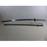 A JAPANESE NCO'S SWORD AND SCABBARD, 64.5CM BLADE, TOTAL LENGTH 97CM