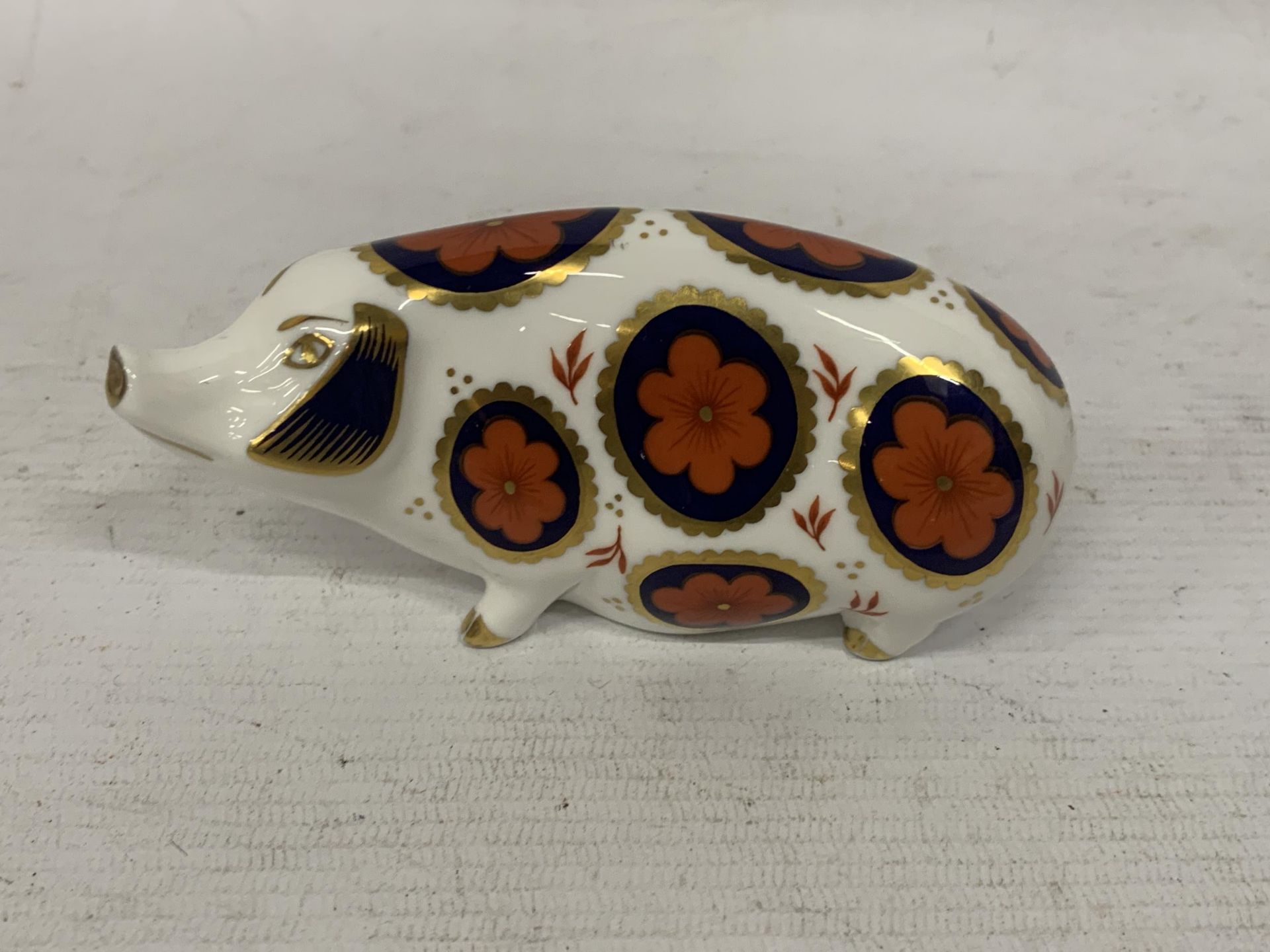 A ROYAL CROWN DERBY PIG (SECOND)