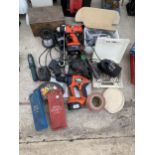 AN ASSORTMENT OF TOOLS TO INCLUDE A BLACK AND DECKER BATTERY DRILL AND A BLACK AND DECKER