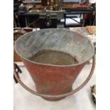 A VINTAGE GALVANISED FIRE BRIGADE BUCKET