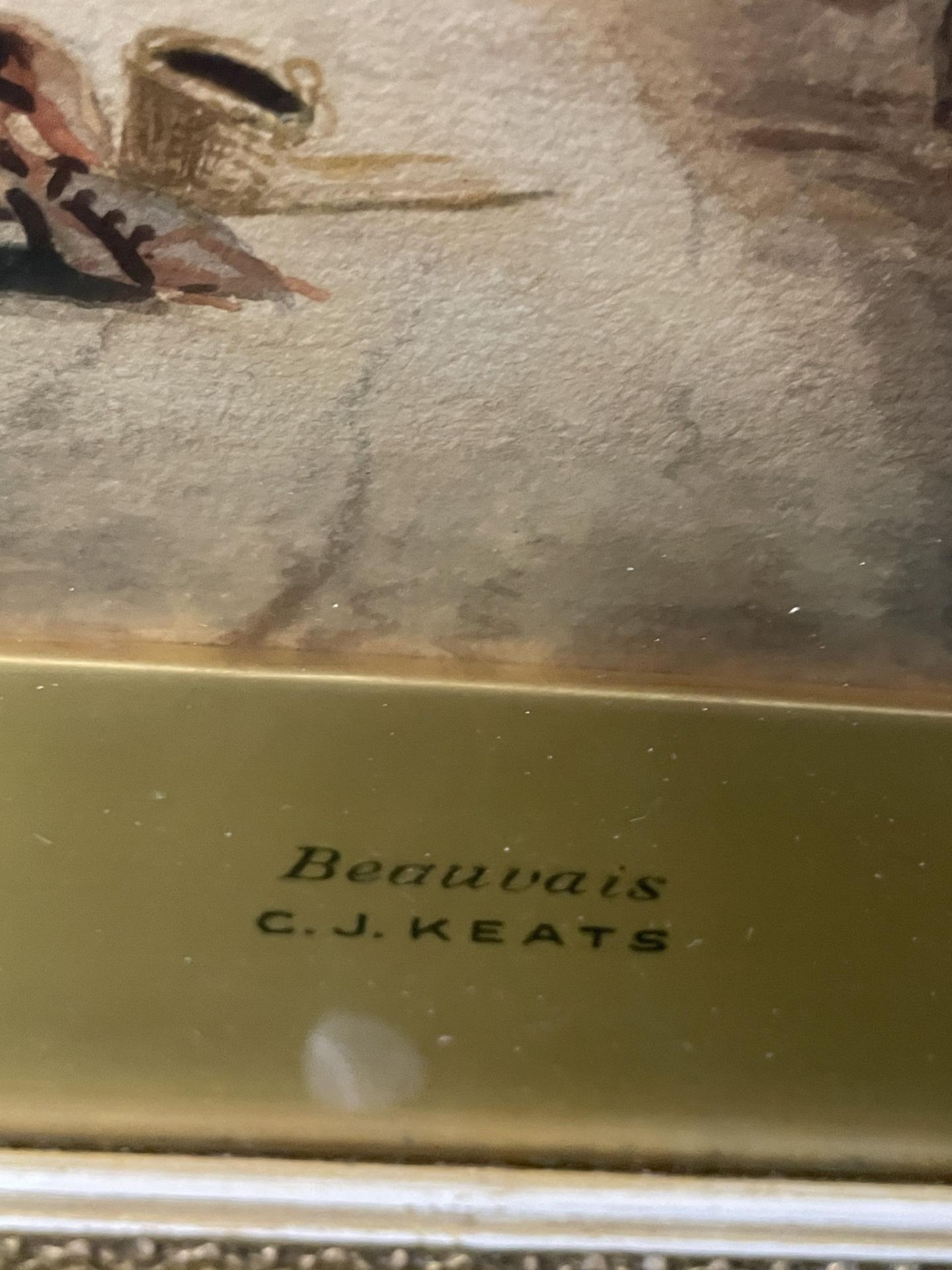 A PAIR OF GILT FRAMED C.J KEATS WATERCOLOURS - 'GHENT' & 'BEAUVAIS' - Bild 3 aus 6