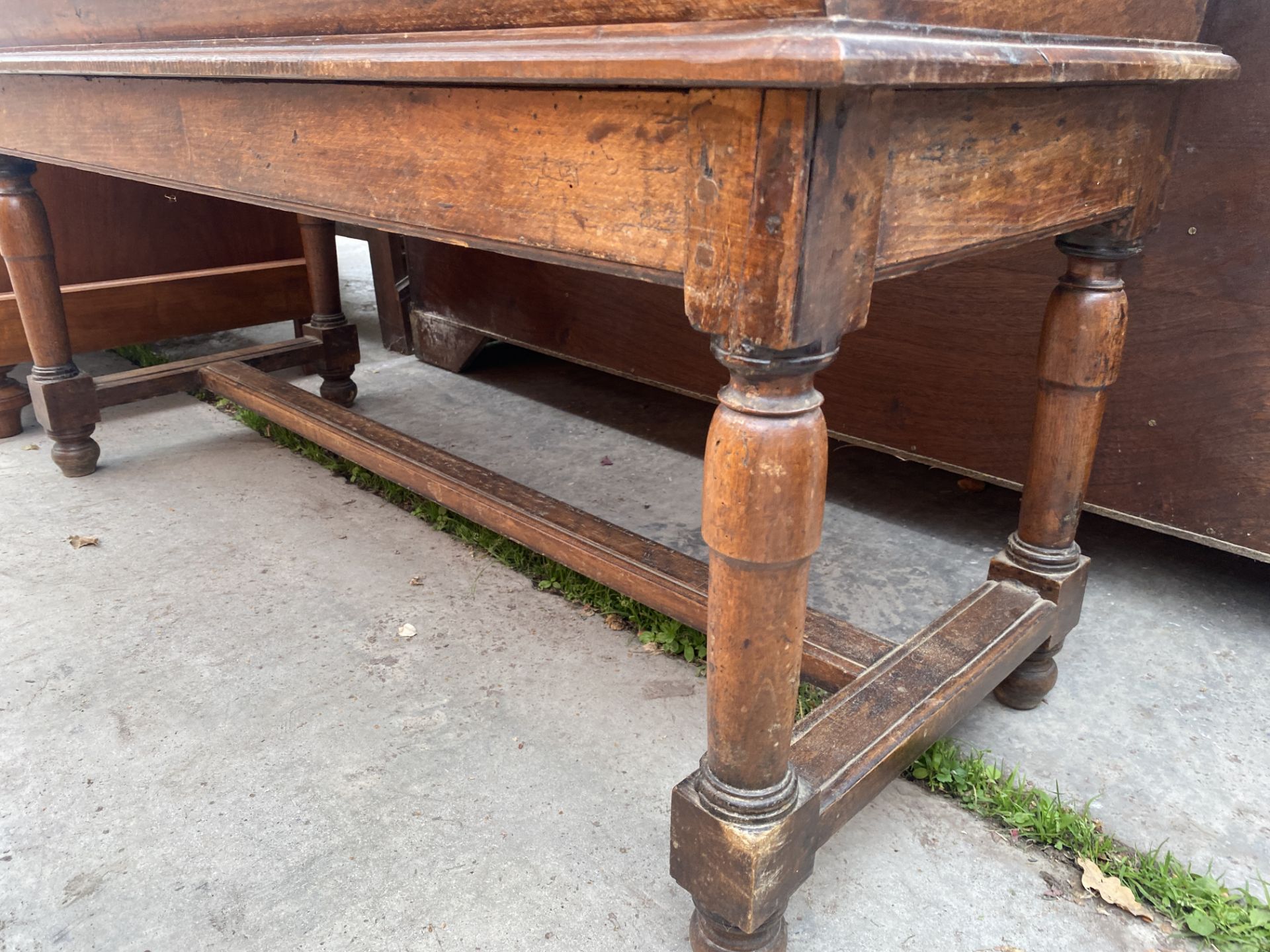 A CONTINENTAL VICTORIAN DOUGH BIN ON OPEN BASE WITH TURNED LEGS, 44X24" - Image 6 of 6