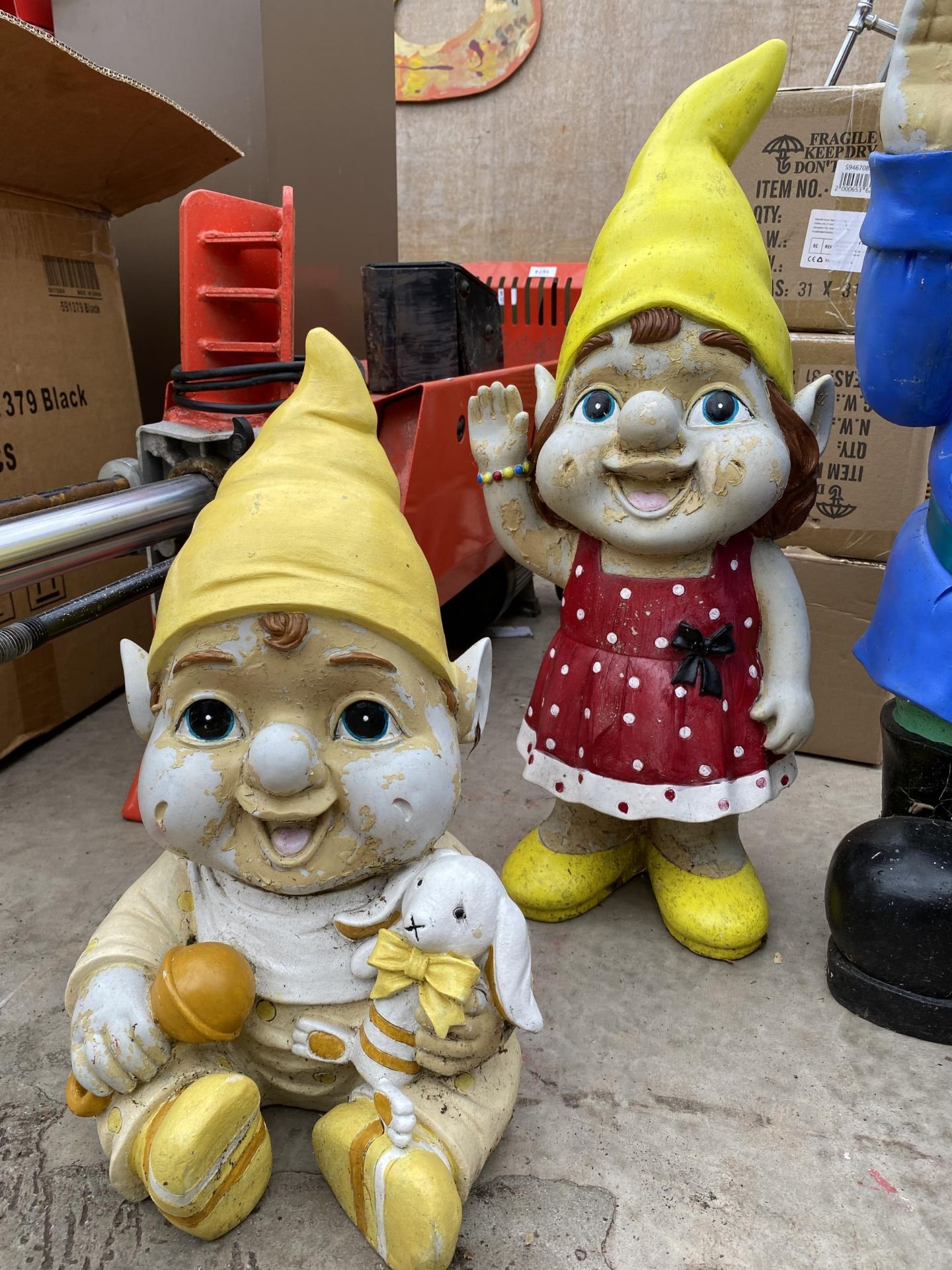 FOUR LARGE PLASTIC GARDEN GNOMES - Image 2 of 3