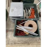 AN ASSORTMENT OF ITEMS TO INCLUDE CABLE AND A STORAGE DRAWERS