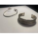 TWO SILVER BANGLES