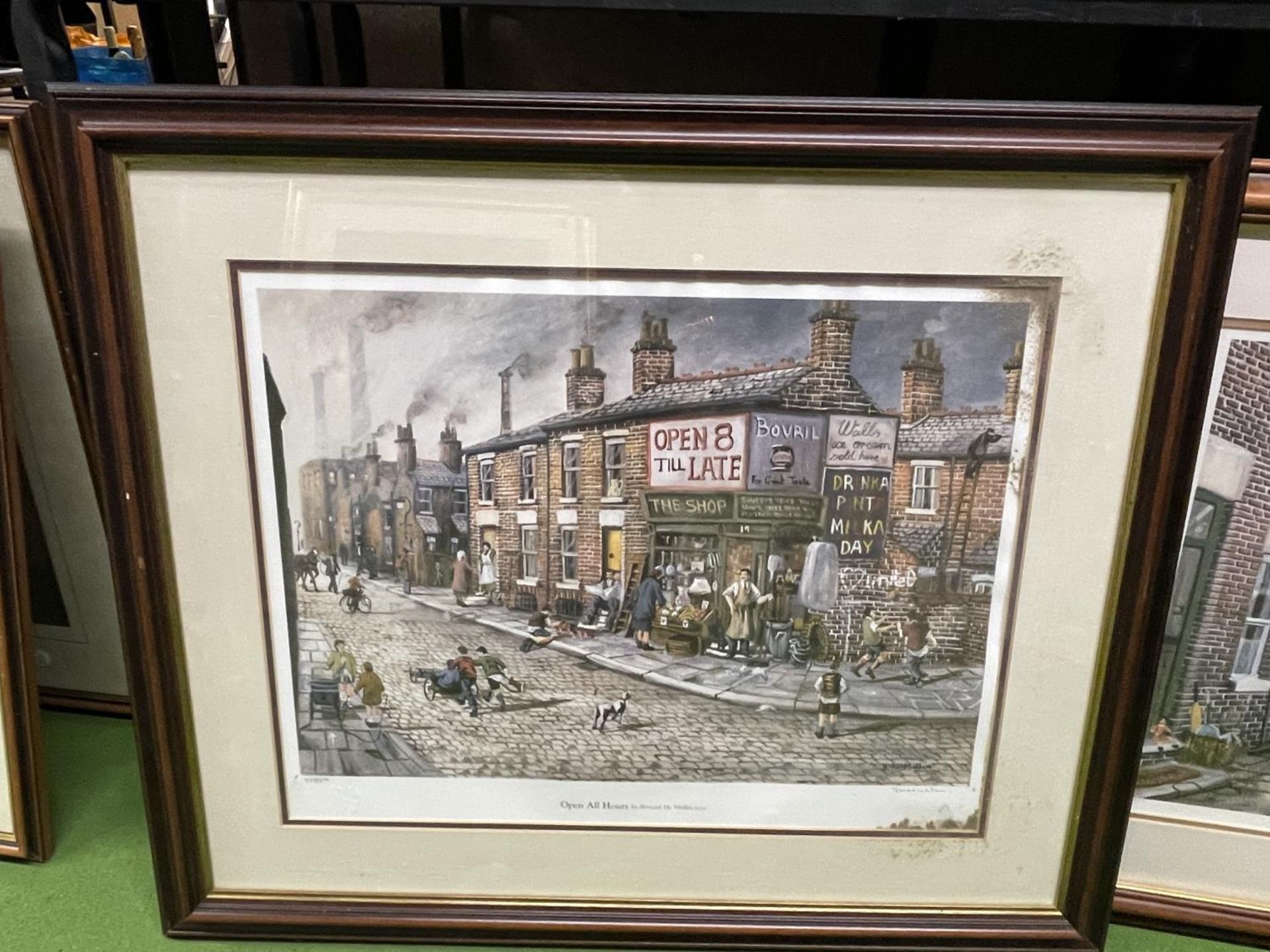 TWO LARGE FRAMED LIMITED EDITION PRINTS BY BERNARD McMULLEN ONE ENTITLED "OPEN ALL HOURS" - Bild 2 aus 3