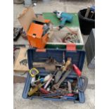 TWO TOOL BOXES CONTAINING VARIOUS TOOLS TO INCLUDE STILSENS, PLIERS AND A HAMMER ETC