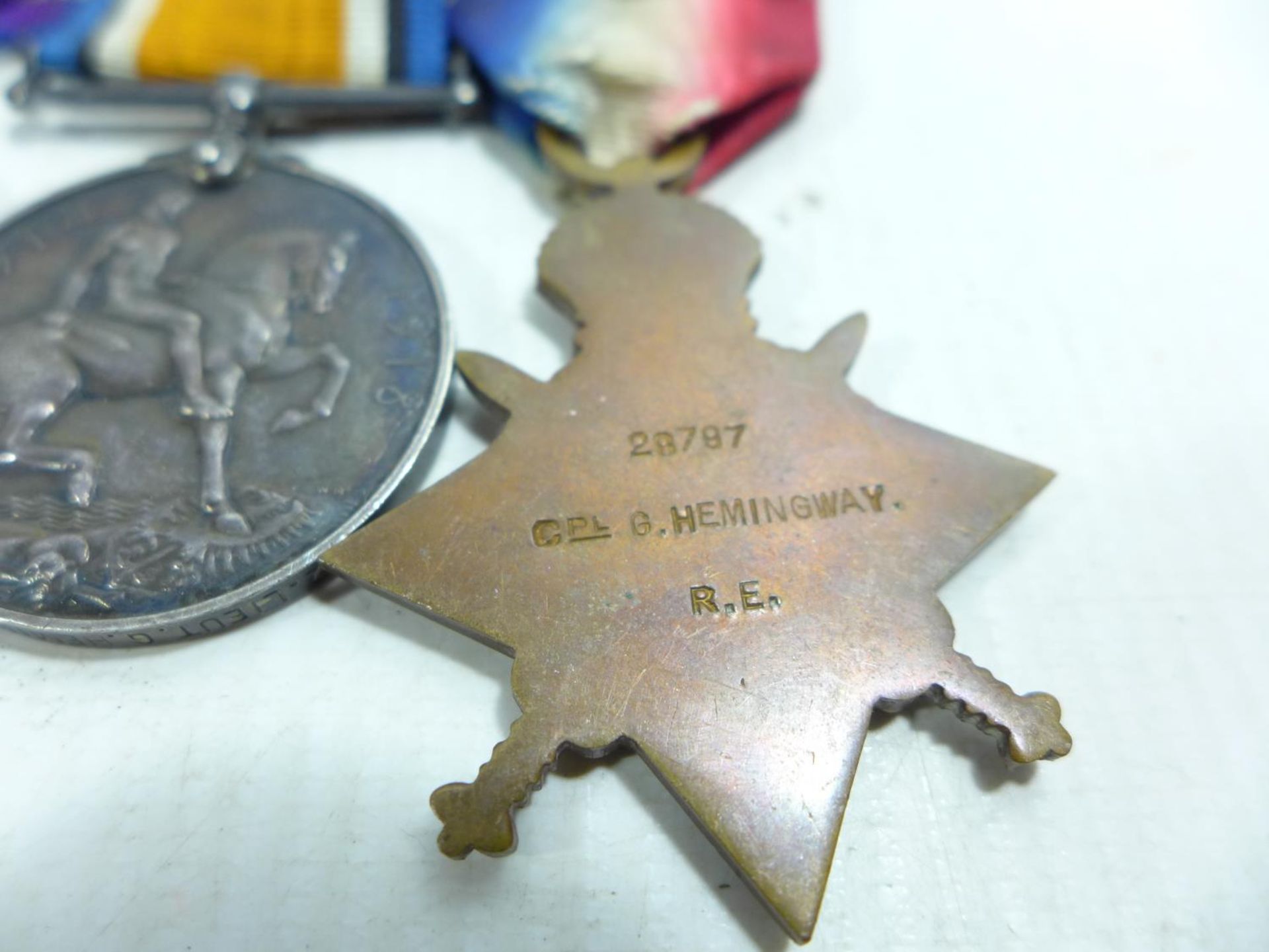 A WORLD WAR I MEDAL GROUP AWARDED TO 28797 2ND LIEUTENANT G HEMINGWAY OF THE ROYAL ENGINEERS, - Image 5 of 6