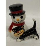 A LORNA BAILEY SNOWMAN CAT FIGURE