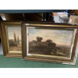 JOHN LANGSTAFFE (1849 - 1912) TWO OIL ON CANVAS OF COUNTRY SCENES, SIGNED, GILT FRAMED, 24" X 16",