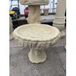 AN AS NEW EX DISPLAY CONCRETE IVY LOG BIRDBATH *PLEASE NOTE VAT TO BE PAID ON THIS ITEM*