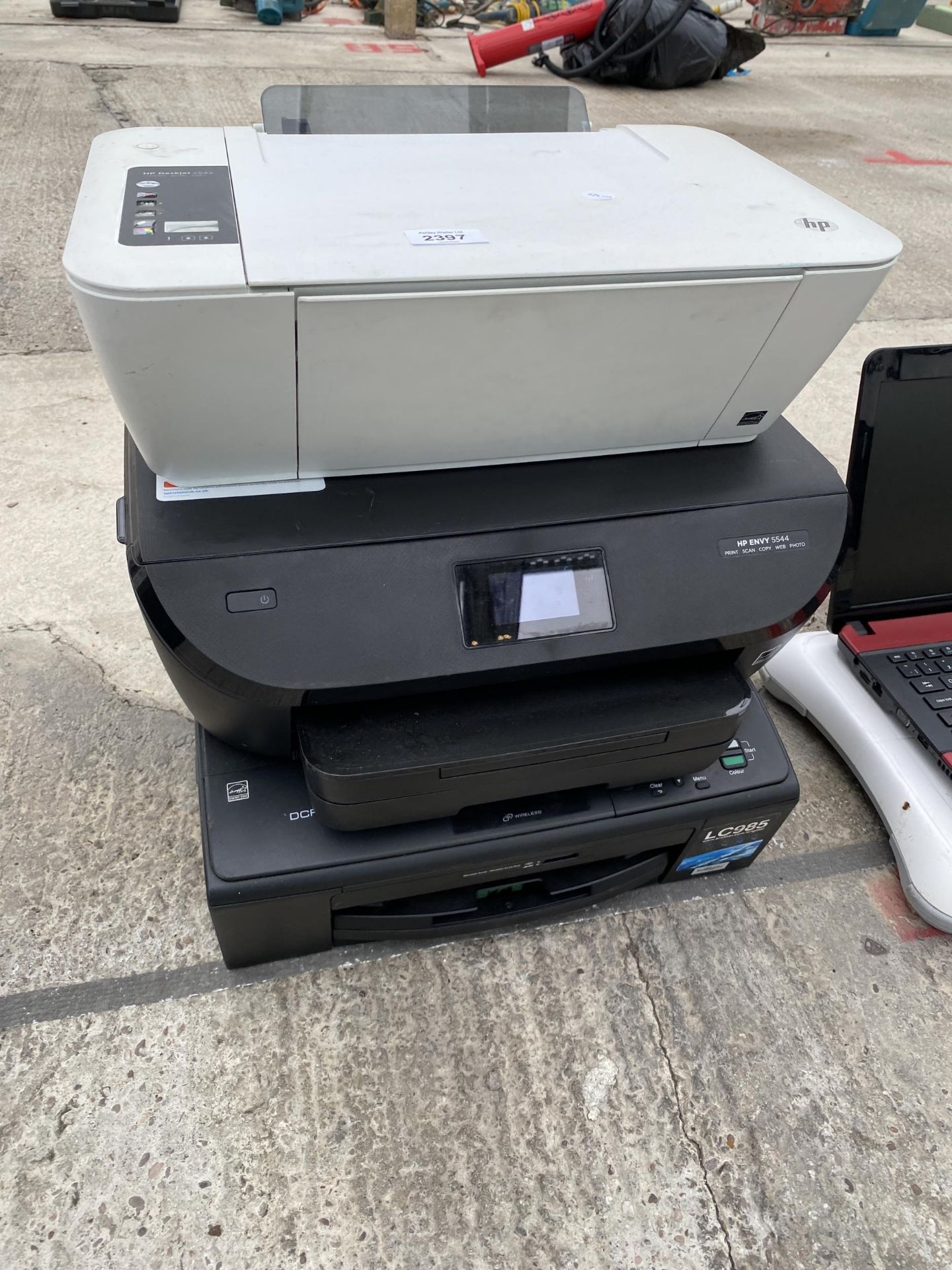 THREE VARIOUS PRINTERS TO INCLUDE TWO HP