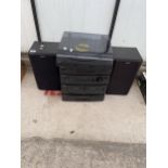 A SONY LBT D109 FIVE PIECE STEREO SYSTEM WITH SPEAKERS