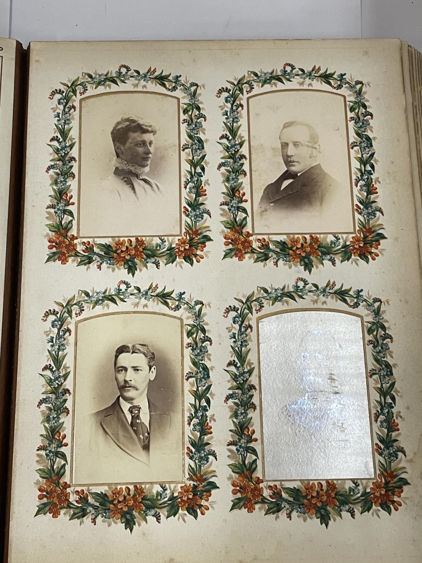 A VICTORIAN PHOTO ALBUM WITH SILVER PLATE ON FRONT PRESENTATION PLAQUE DATED 1883 - Image 5 of 9