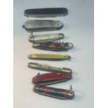 EIGHT VARIOUS VINTAGE PEN KNIVES