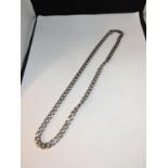 A HEAVY SILVER FLAT LINK NECKLACE LENGTH 20"