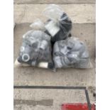 THREE BAGS OF PLUMBING SPARES