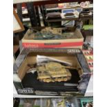 A LARGE QUANTITY OF TOY MILITARY TANKS PLUS A BOXED 'FORCES OF VALOR' GERMAN TIGER 1 TANK