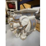 A PAIR OF LARGE CERAMIC ELEPHANT GARDEN SEATS