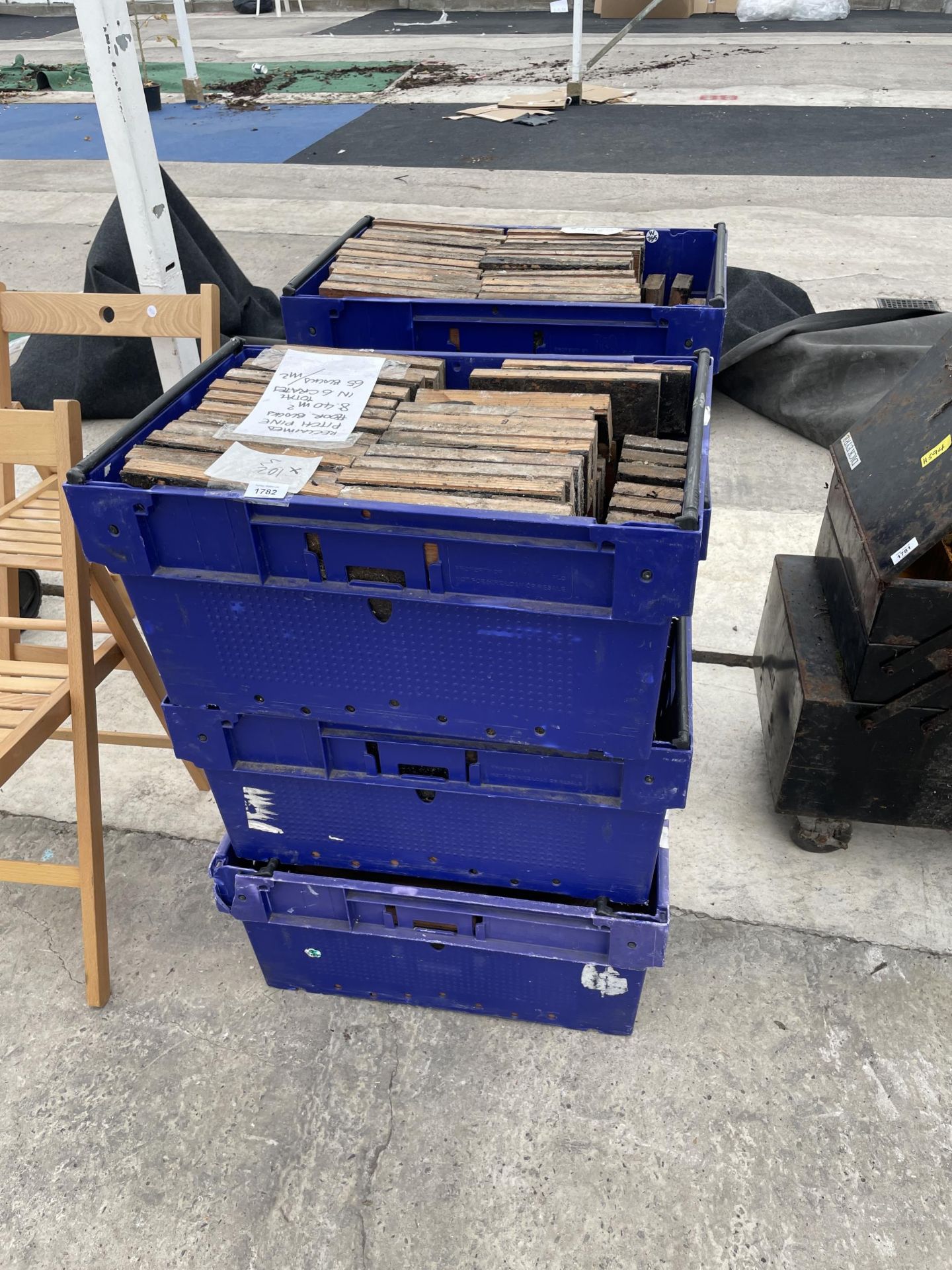 APPROXIMATELY 8.4 SQUARE METRES OF PITCH PINE FLOORING BLOCKS