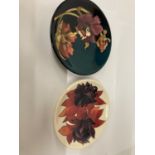 TWO MOORCROFT PIN DISHES (WITH RED DOTS)