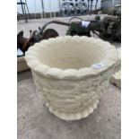 AN AS NEW EX DISPLAY CONCRETE MEDIUM OAKLEAF TUB *PLEASE NOTE VAT TO BE PAID ON THIS ITEM*